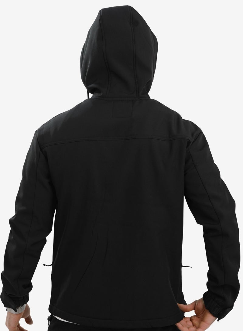 White Rabbit Men’s Softshell Water-Resistant Jacket – Full Zip Hooded Design - Image 4